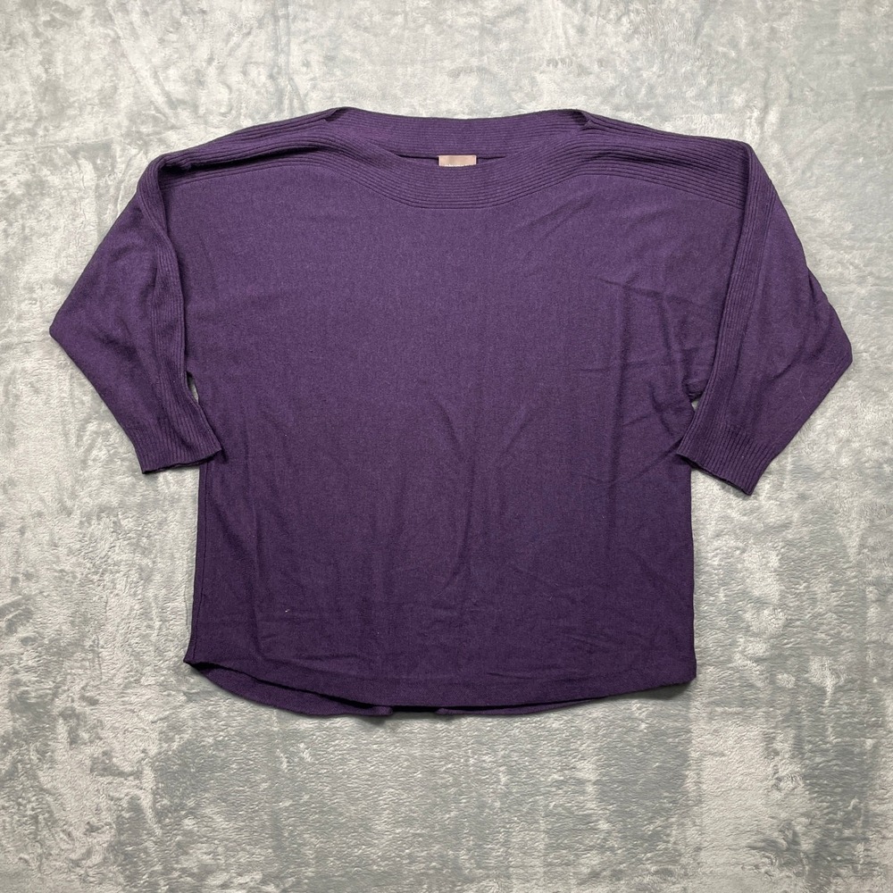 Chicos Purple Boat‎ Neck Dolman Sleeve Soft Knit Sweater Size M (Chico's 1)